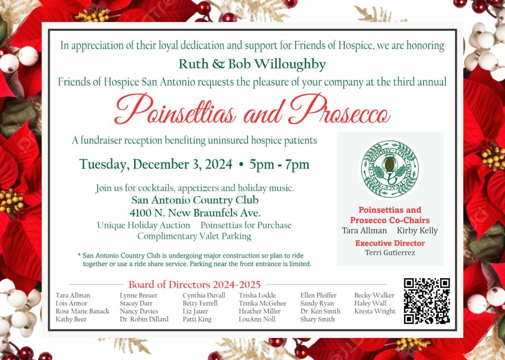 Poinsettias and Prosecco printed invitation