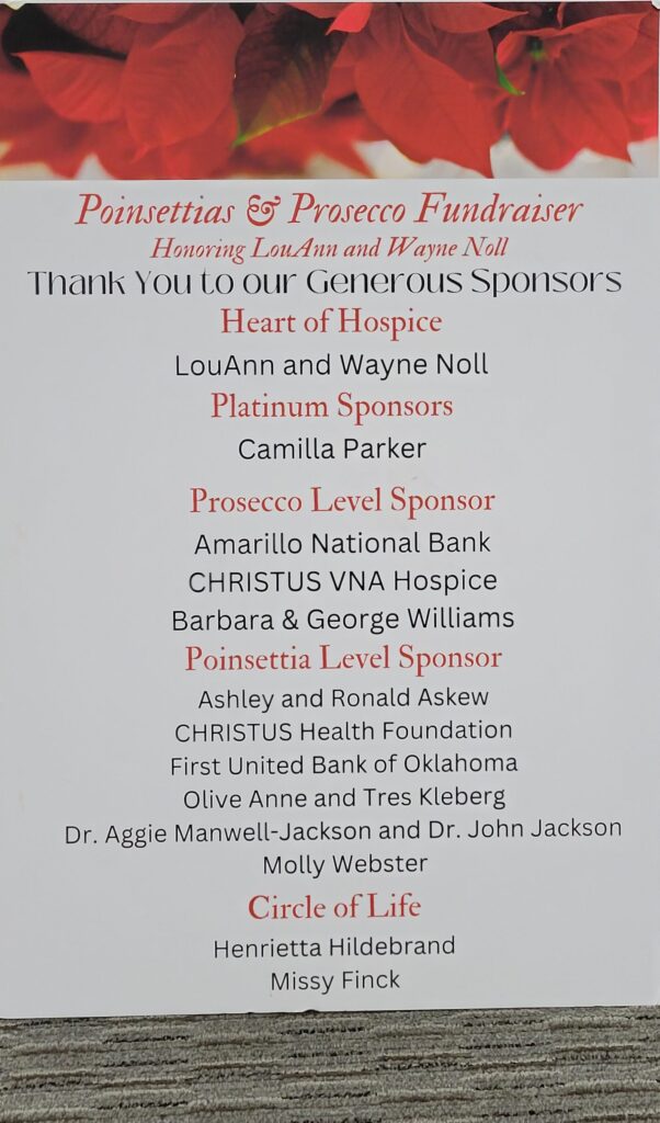 2025 Poinsettias and Prosecco Sponsors